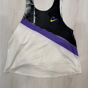 Nike Women's Black, White, and Purple Tank Top